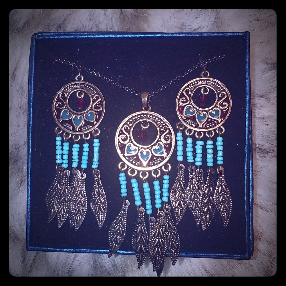 Dreamcatcher Necklace and Earring Set